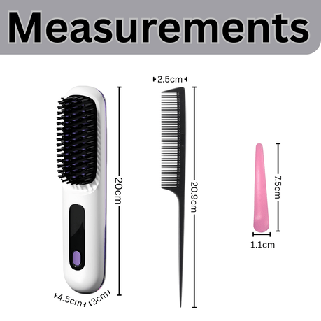 Portable Straightener Brush for Travel – USB Rechargeable 2-in-1 Straightener & Curler - Image 4