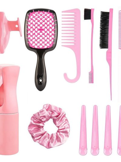12-Piece Hair Brush Set with Hair Spray Bottle – Hair Styling Tools for Women