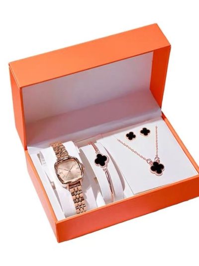 High-Quality Women's Watch, Necklace, Bracelet & Earrings Gift Set – Stylish Luxury Set