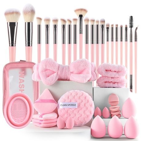 40-Piece Makeup Brush Set – Brown | Complete Makeup Tool Kit
